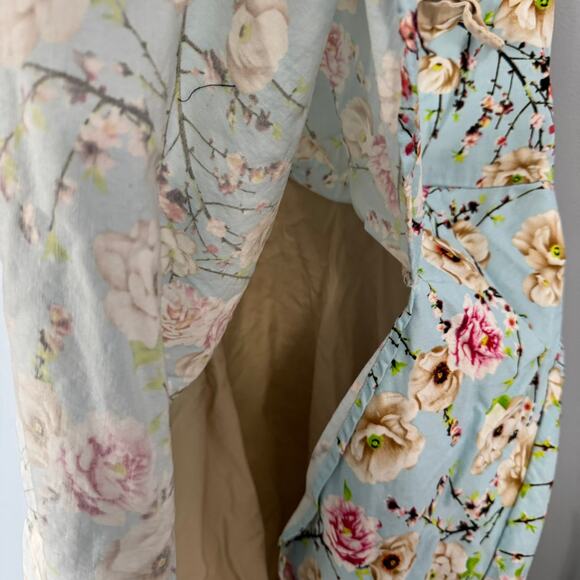 Unbranded Blue Retro Bow Front Rockabilly Style Floral Tea Dress Size Medium - Picture 4 of 9